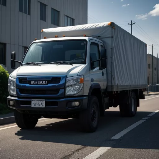 Xe tải Isuzu NQR75ME4 5.5 tấn thùng bạt màu xanh